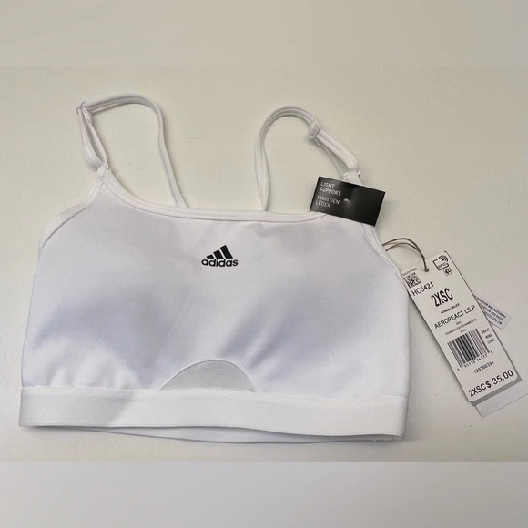 adidas Women's Training Light Support Good Level Bra padded White XXS C - Picture 4 of 9